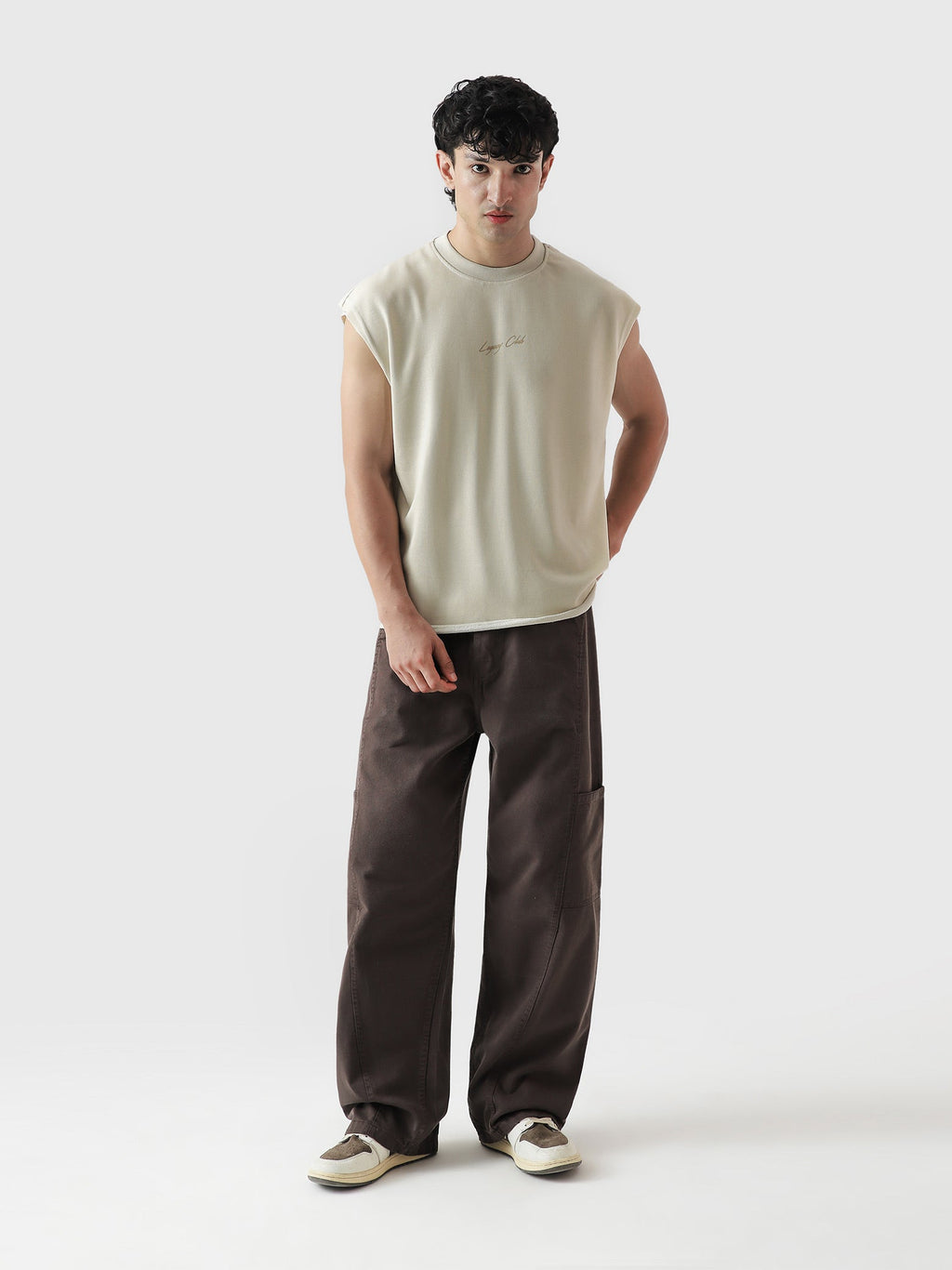 Lararium Legacy Club Sando – Beige French Terry Tank Top