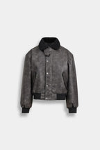 Lararium Washed-Out Faux Leather Jacket – Relaxed Fit