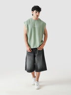 Lararium Worldwide Graphic Sando – Mint Green Tank Top