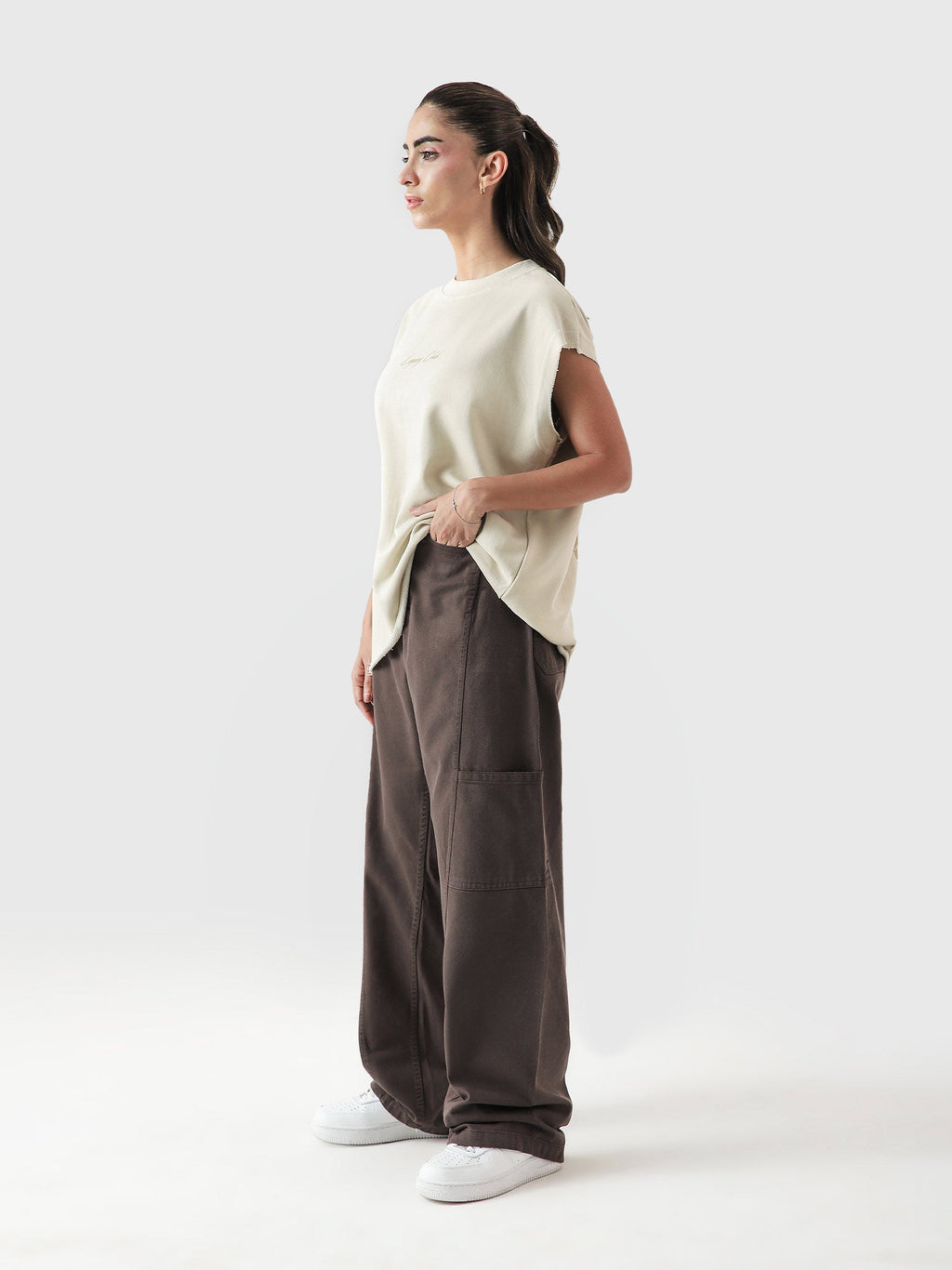 Lararium Legacy Club Sando – Beige French Terry Tank Top