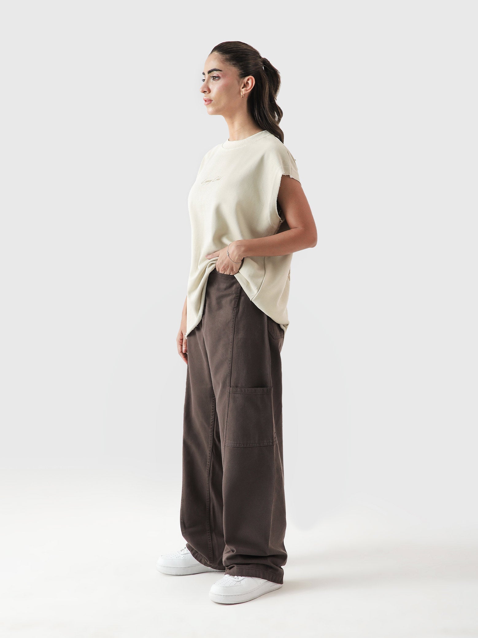 Lararium Legacy Club Sando – Beige French Terry Tank Top