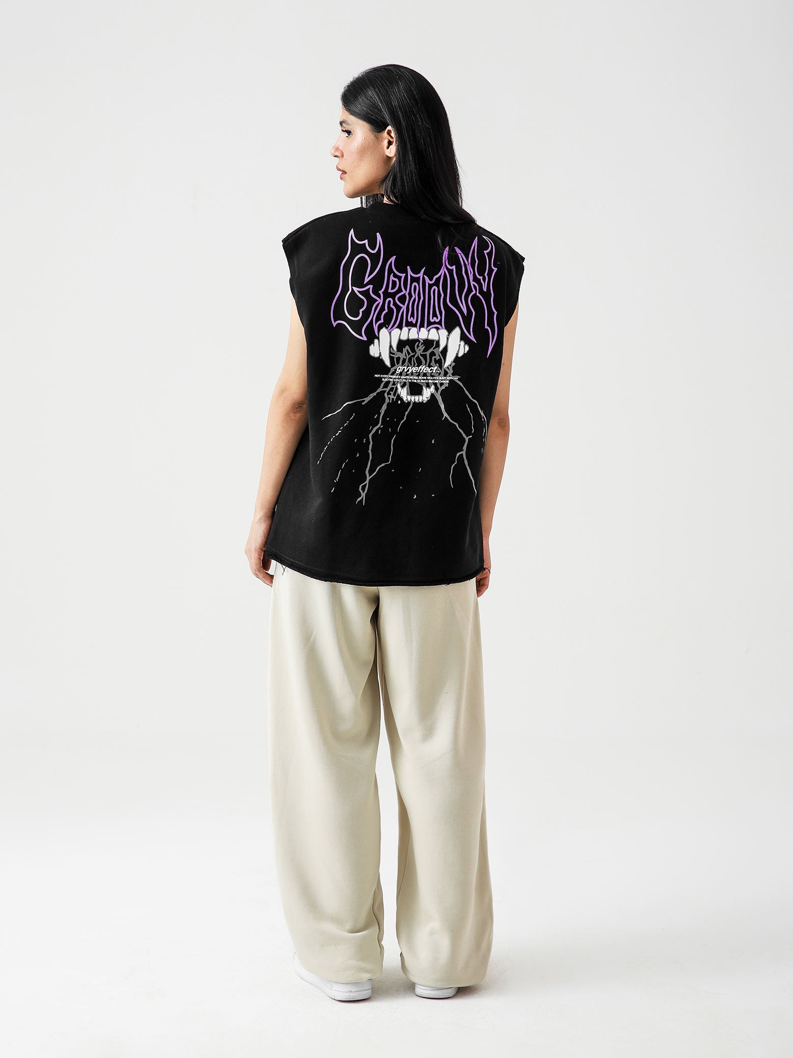 Lararium Thunder Bite Sando – Black French Terry Tank Top