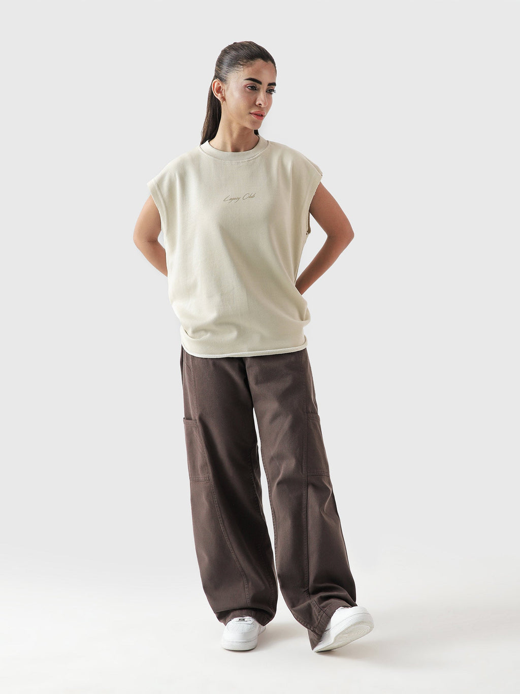 Lararium Legacy Club Sando – Beige French Terry Tank Top