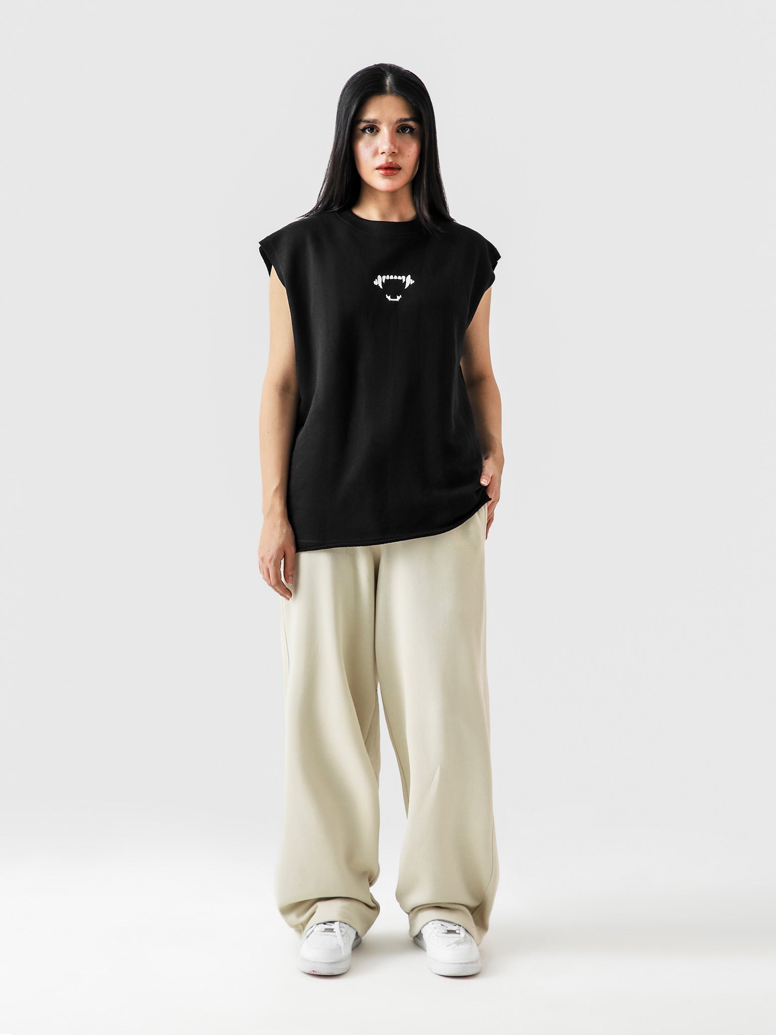 Lararium Thunder Bite Sando – Black French Terry Tank Top