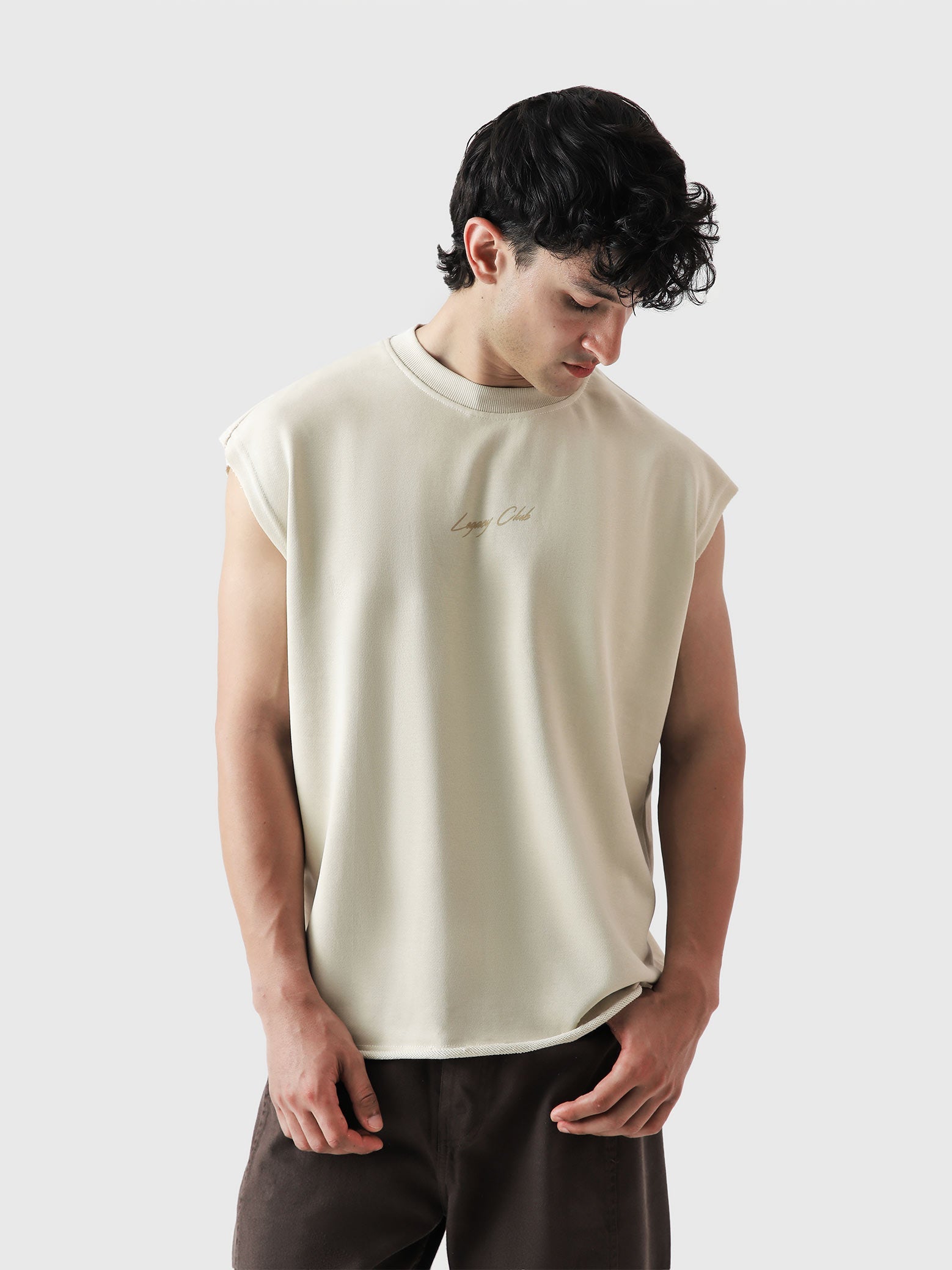 Lararium Legacy Club Sando – Beige French Terry Tank Top