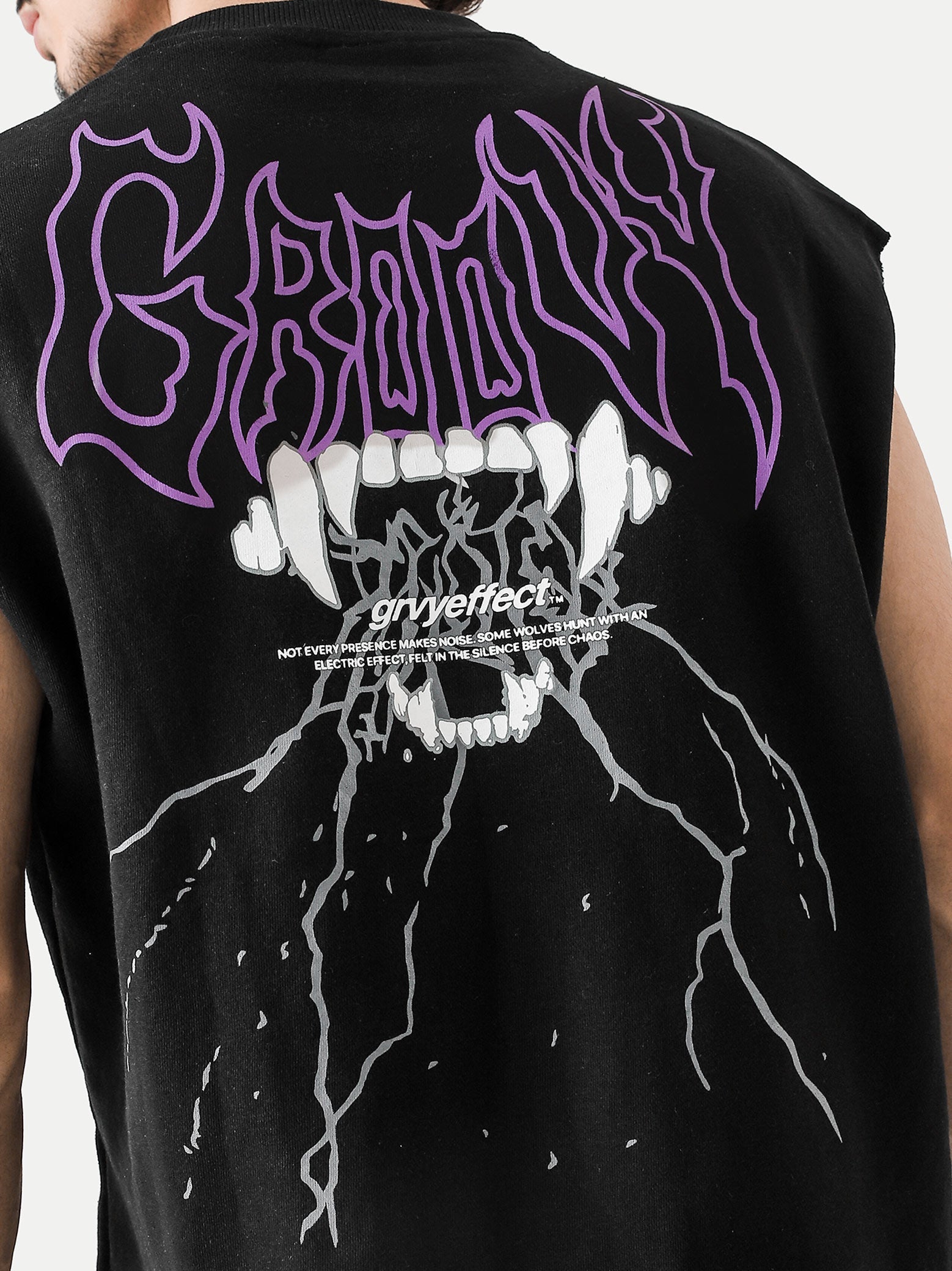 Lararium Thunder Bite Sando – Black French Terry Tank Top