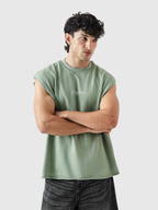 Lararium Worldwide Graphic Sando – Mint Green Tank Top