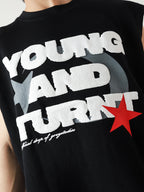 Lararium Young & Turnt Graphic Sando – Black Tank Top