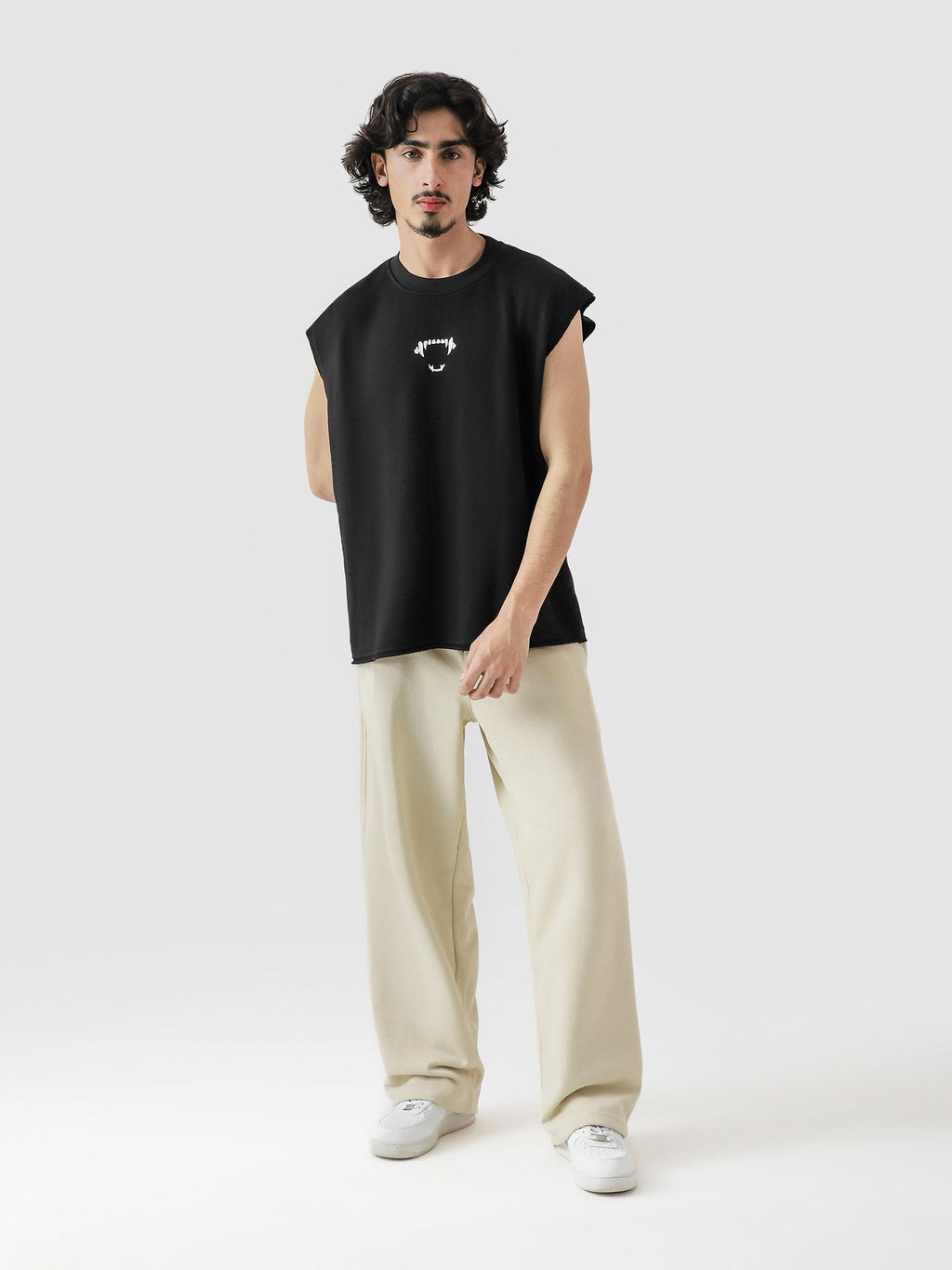 Lararium Thunder Bite Sando – Black French Terry Tank Top
