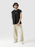 Lararium Thunder Bite Sando – Black French Terry Tank Top