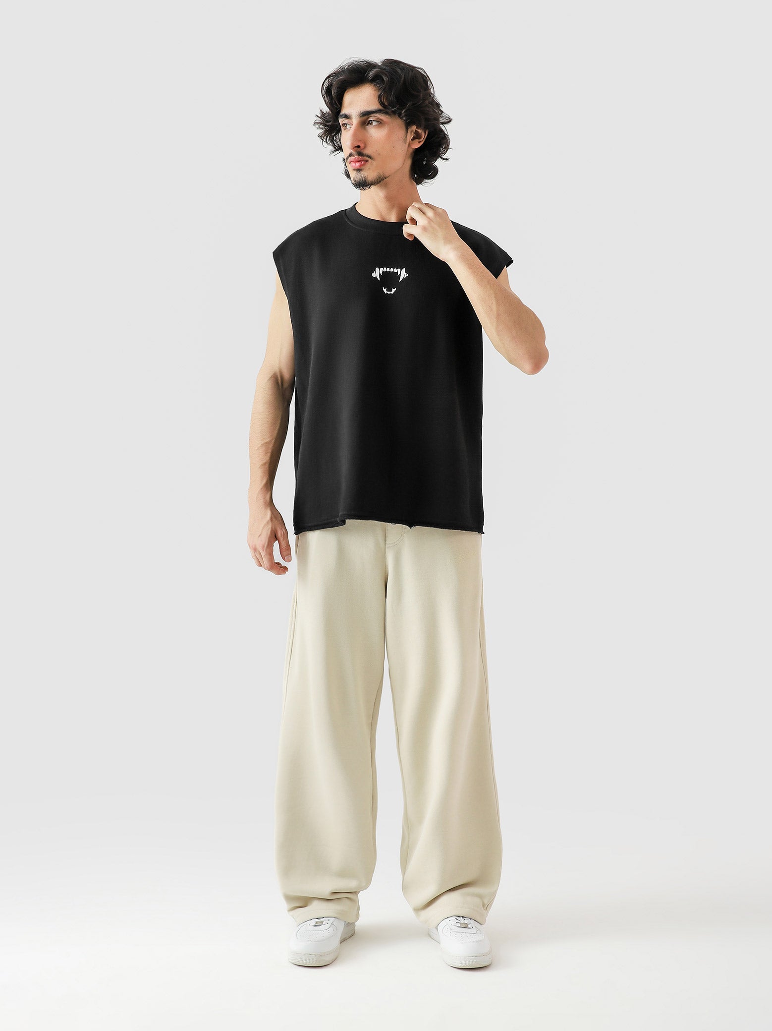 Lararium Thunder Bite Sando – Black French Terry Tank Top