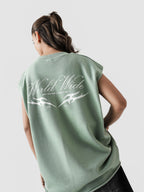 Lararium Worldwide Graphic Sando – Mint Green Tank Top