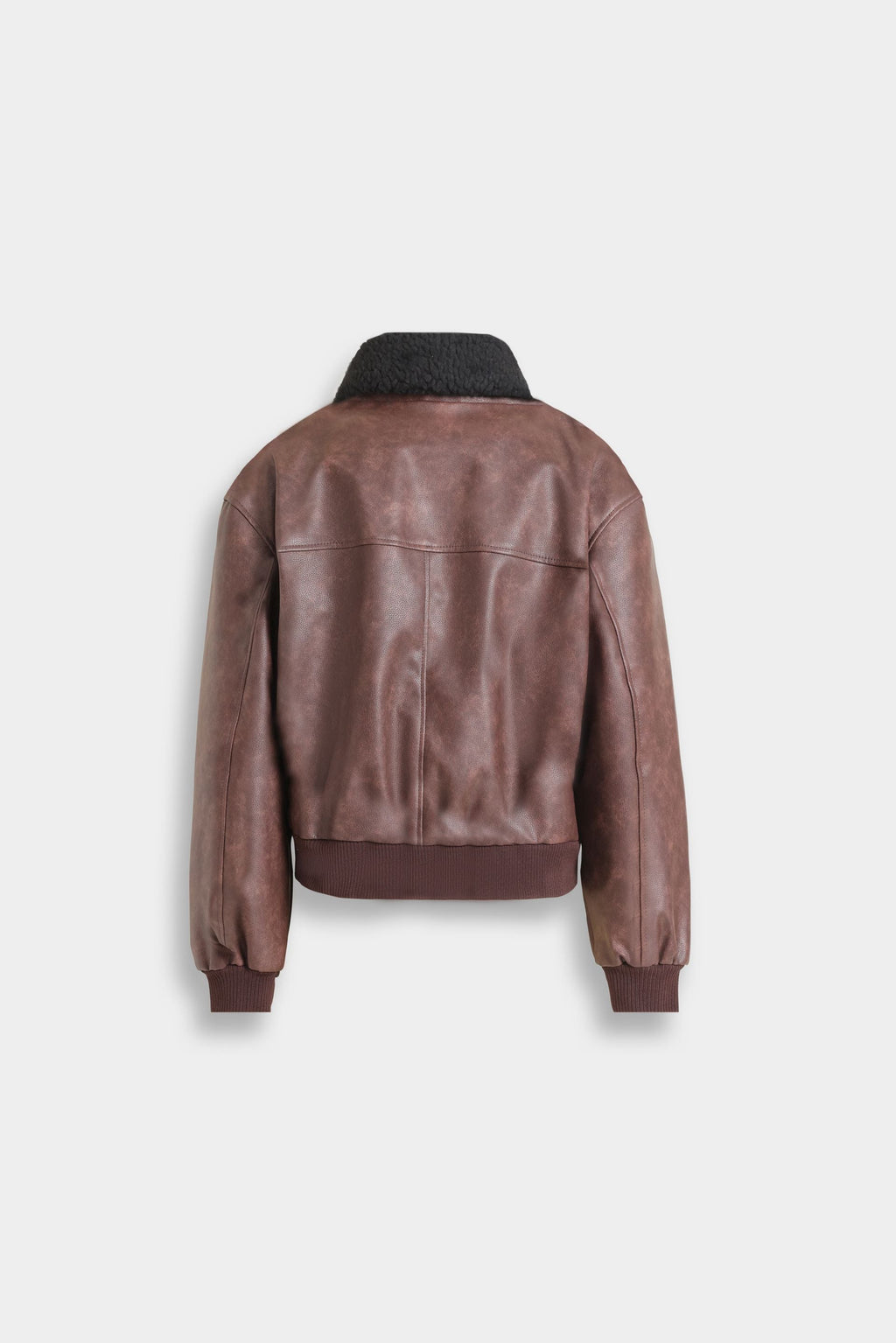 Lararium Washed-Out Faux Leather Jacket – Relaxed Fit