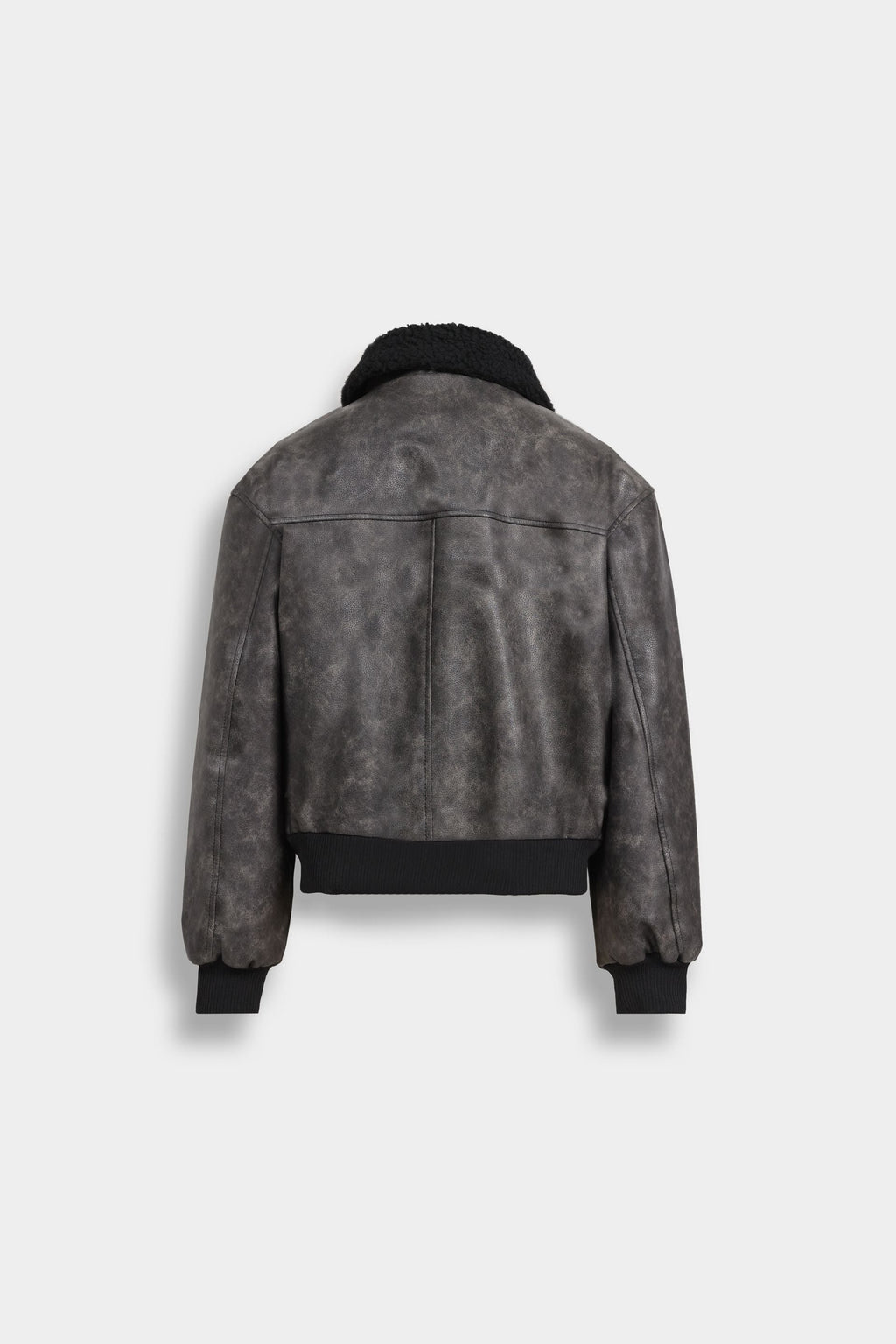 Lararium Washed-Out Faux Leather Jacket – Relaxed Fit