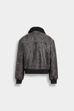 Lararium Washed-Out Faux Leather Jacket – Relaxed Fit