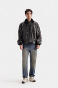 Lararium Washed-Out Faux Leather Jacket – Relaxed Fit