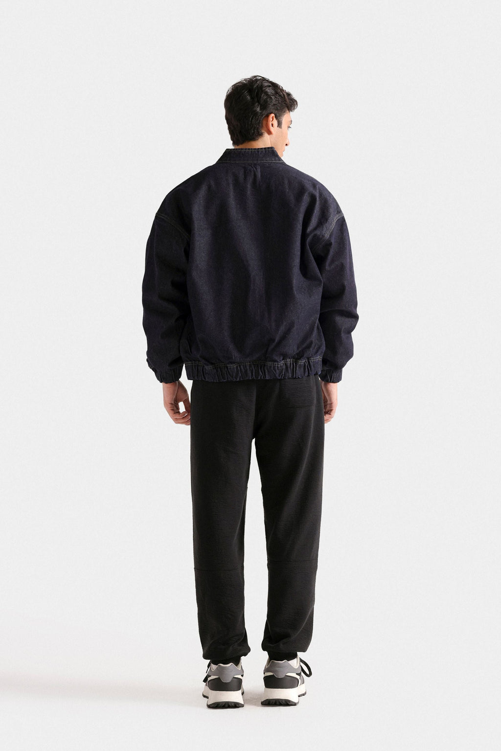 Lararium Zipper Denim Jacket – Deep Blue Relaxed Fit