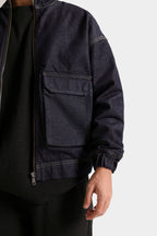 Lararium Zipper Denim Jacket – Deep Blue Relaxed Fit