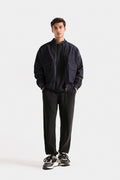 Lararium Zipper Denim Jacket – Deep Blue Relaxed Fit