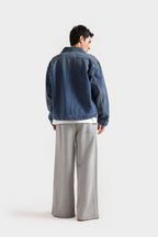 Lararium Zipper Denim Jacket – Indigo Blue Relaxed Fit