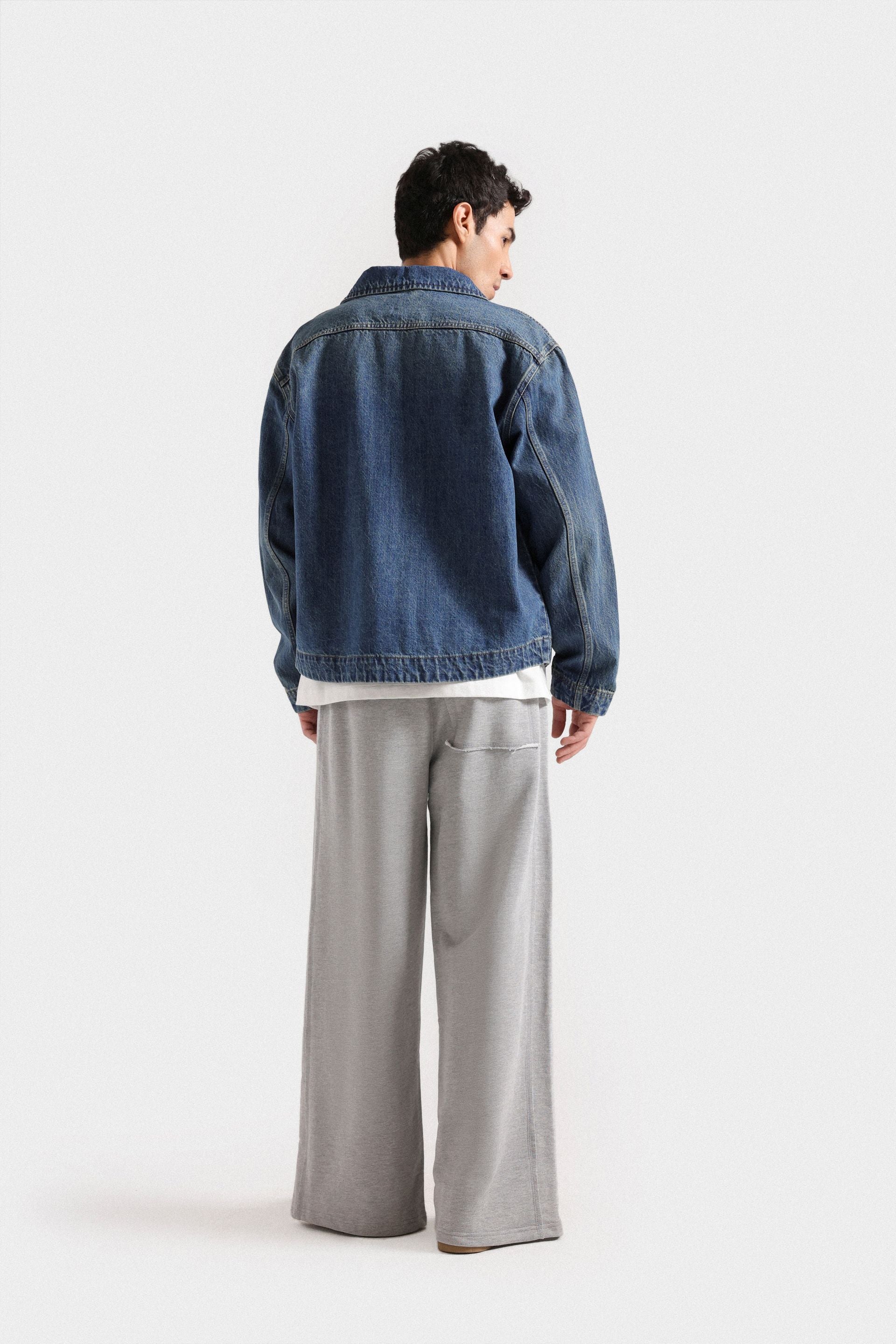 Lararium Zipper Denim Jacket – Indigo Blue Relaxed Fit