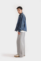 Lararium Zipper Denim Jacket – Indigo Blue Relaxed Fit