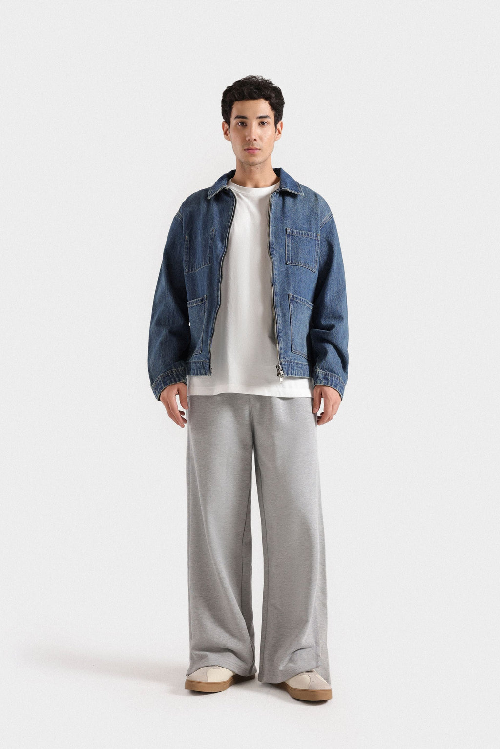 Lararium Zipper Denim Jacket – Indigo Blue Relaxed Fit