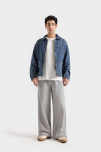 Lararium Zipper Denim Jacket – Indigo Blue Relaxed Fit
