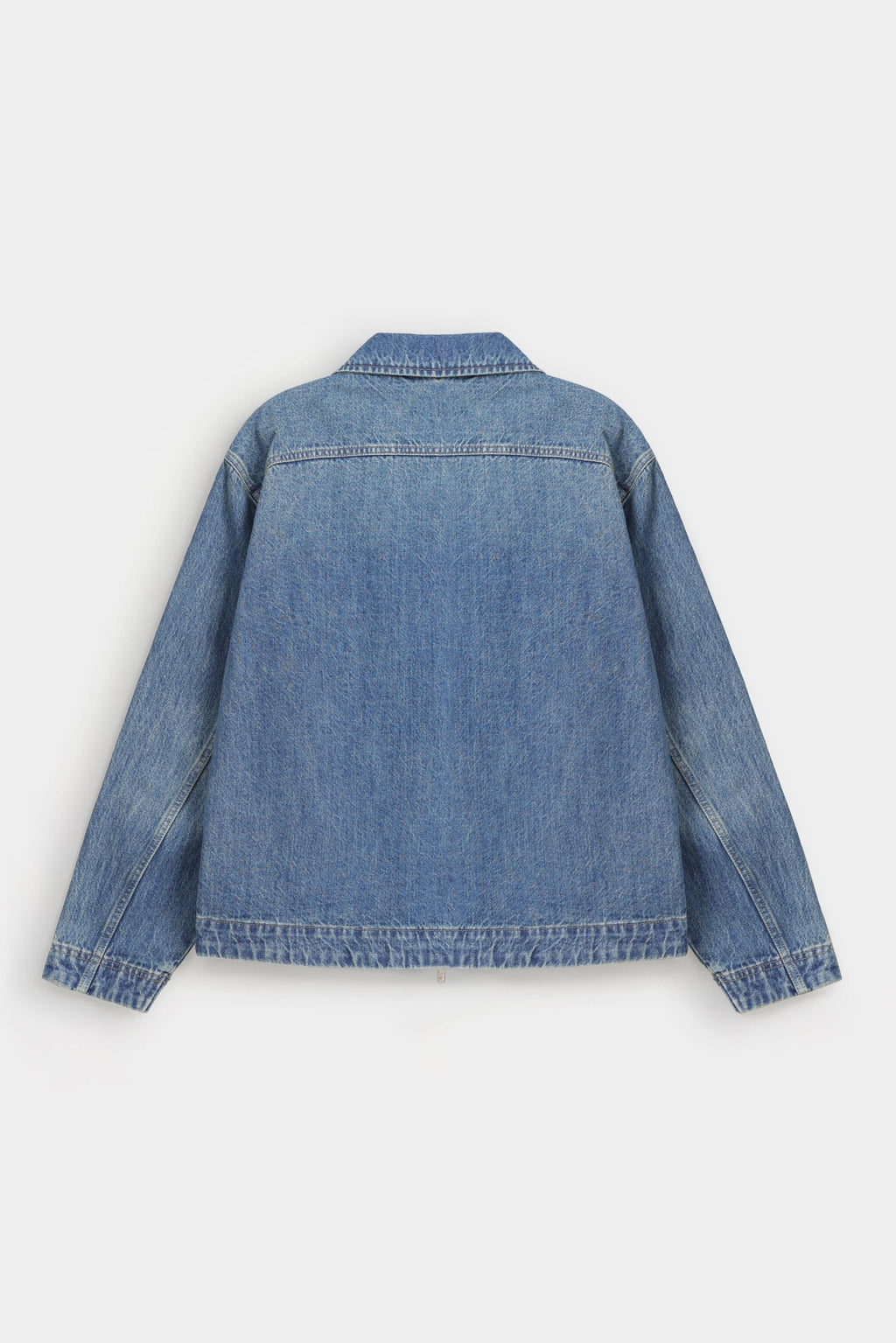 Lararium Zipper Denim Jacket – Indigo Blue Relaxed Fit